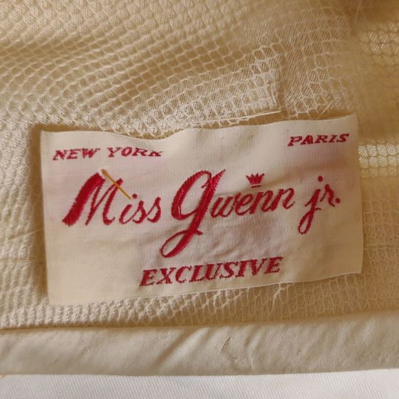 Vintage Miss Gewnn Jr Ivory Braided Raffia Straw Pillbox 50s 60s Union Made - Picture 9 of 11